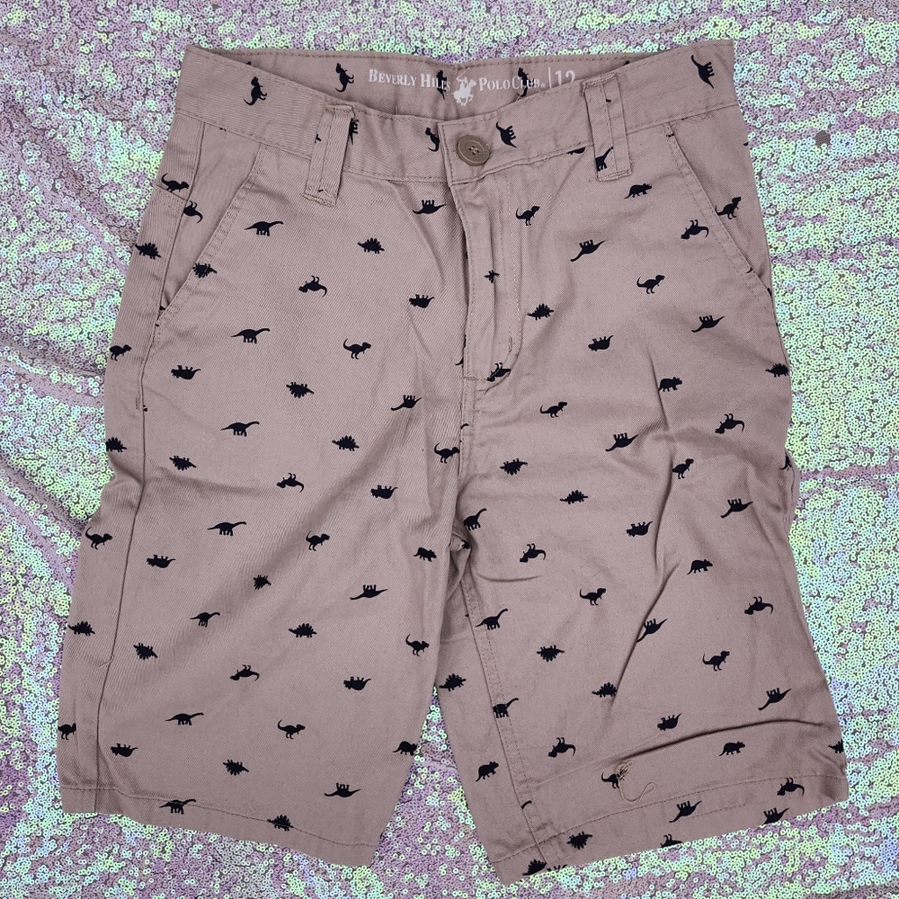 Beverly Hills Polo Club Flat DinasourTan Boys Shorts Size 12